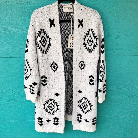 SAVANNA JANE BOHO AZTEC SUPER SOFT LONG CARDIGAN SIZE SMALL - Picture 1 of 13